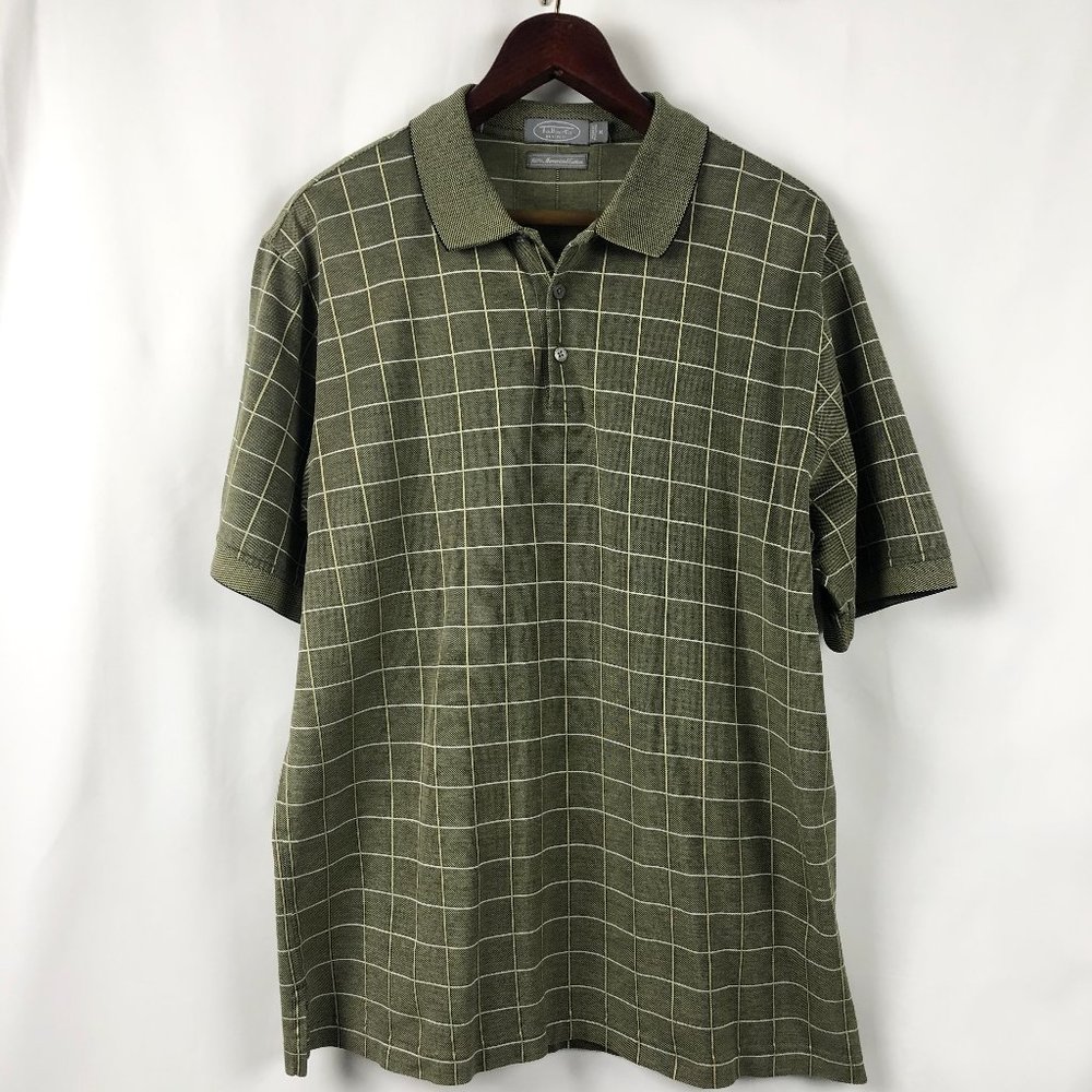 Talbots mercerized cotton windowpane polo like new